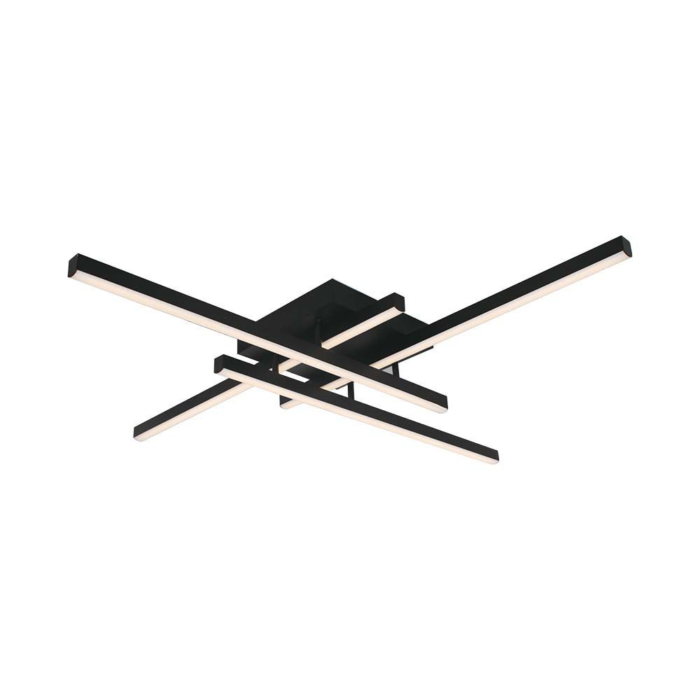 38w Led Metal Taklampa 850x850xh105mm 3000k Svart Hölje Kulör : Varm
