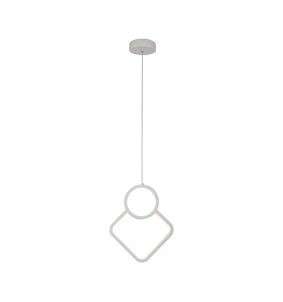 12W vit pendel taklampa - 28x180cm, 3000K, modern romb design, inkl. ljuskälla
