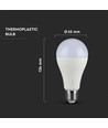 A65 LED 17W E27 - Plastlampa, 6500K, 200D