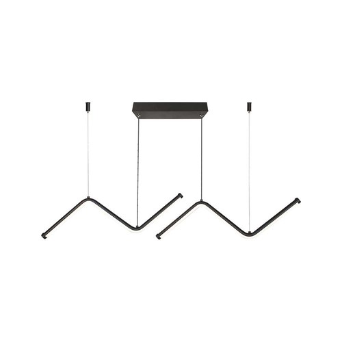 100cm 12W LED pendel - Double zig-zag design, 4000K, svart finish