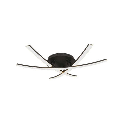 20W LED designer taklampa - 3 korsade rör, 105lm/W, svart finish, 3000K