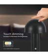 3W uppladdningsbar LED bordslampa, svart - 3-i-1 CCT, dimbar, touch, 5V, 1800mAh batteri