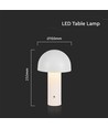 LED bordslampa - 1800mAh batteri, Ø150x250, 3i1, vit, Hus