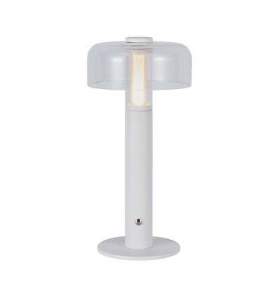 LED bordlampa - 1800mAh batteri, Ø150x300, 3000K, vit