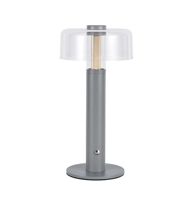 LED Bordslampa - 1800mAh Batteri, Ø150x300, 3000K, Grå, Hus