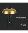 LED bordlampa - 1800mAh batteri Ø300x390 3i1 guld+svart hus