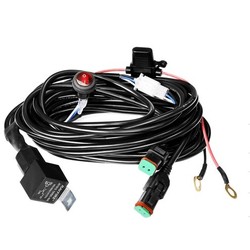 LED arbets och extraljus Kabel med strömbrytare för LEDlife arbetslampa - För 2 lampor, 2x15A, DT06-2S kontakt