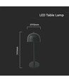 LED Bordlampa - 1800mAh Batteri, Ø115x300, 3i1, Svart Hölje