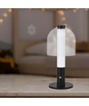 LED bordslampa - 1800mAh Batteri, Ø140x300, 3i1, Svart+Transparent Glas Hus