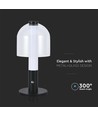 LED bordslampa - 1800mAh Batteri, Ø140x300, 3i1, Svart+Transparent Glas Hus