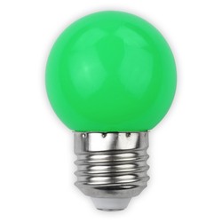 E27 vanliga LED 1W Färgad LED liten globlampa - Grön, E27