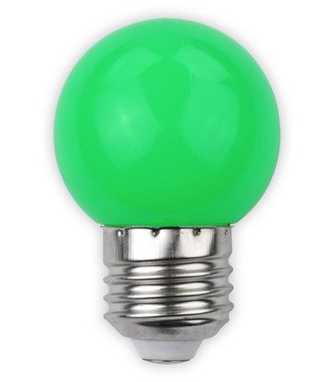 1W Färgad LED liten globlampa - Grön, E27