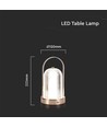 1W uppladdningsbar LED bordslampa, antik brons - 3-i-1 CCT, dimbar, 5V, 1800mAh batteri, höjd 19cm