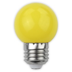 Färgade LED lampor E27 1W Färgad LED liten globlampa - Gul, E27