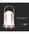 1W uppladdningsbar LED bordslampa, antik brons - 3-i-1 CCT, dimbar, 5V, 1800mAh batteri, höjd 19cm