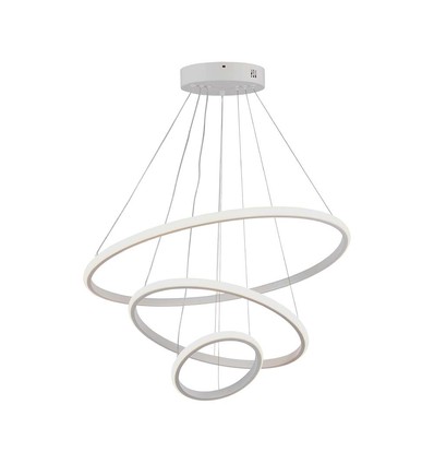 32W LED pendel, 3 ringar - Ø60+40+20cm, 3880lm, 3000K, vit finish