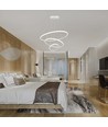 32W LED pendel, 3 ringar - Ø60+40+20cm, 3880lm, 3000K, vit finish