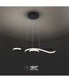 18W LED pendel, violin design - 700x250mm, 3000K, svart, dekorativ taklampa