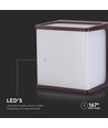 8W LED vägglampa - IP65, brun, kvadratisk, inkl. ljuskälla