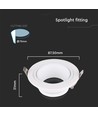 GU10 infälld spotlight Djup - Rund, vit, Ø8,75cm, djup design, bländfri
