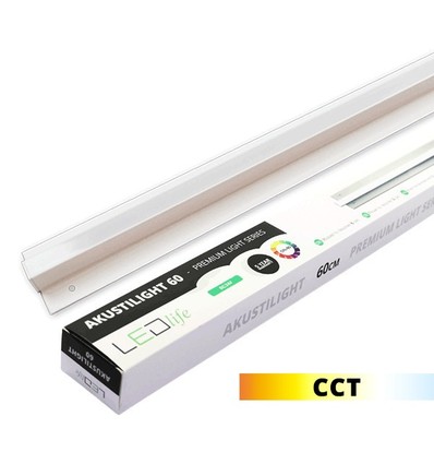 Akustilight 120 cm CCT LED ljusskena - 35W, till akustiktakplattor, träbetong eller gips, 24V