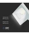 12W Solpanel med LED-strålkastare - 6400K, Vitt Hus