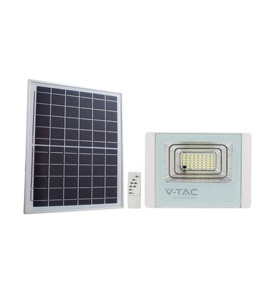 20W solpanel - LED strålkastare, 6400K, vit hölje.