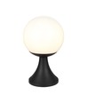 Golvlampa E27 - Matt svart, opal plastglob.