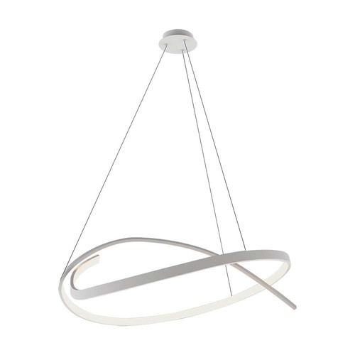 48W LED pendel, vit cirkel design - Dimbar, 5150lm, IP20, justerbar höjd 80-120cm