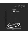 48W LED Hänglampa - 800x1200mm, 3000K, vit, metall, TRIAC dimbar