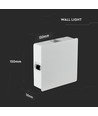 4W kvadratisk LED vägglampa - IP65, vit, 3000K, 428lm