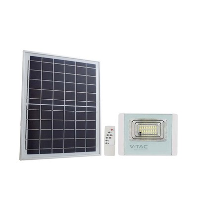 12W solpanel - LED projektor, 4000K, vitt hölje.