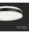 38W LED Designer Lampa - 4000K, Svart, Rund