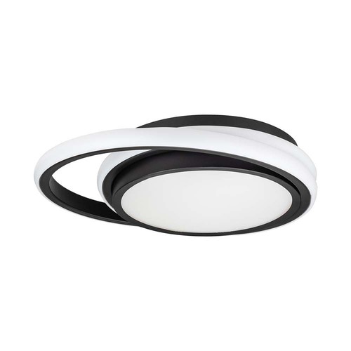 38W LED Designer Ljus - 4000K, Svart, Dubbel, Rund