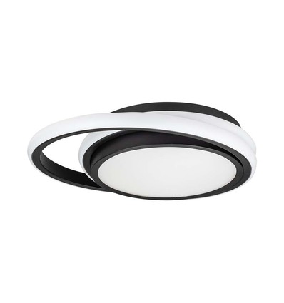 38W LED Designer Ljus - 4000K, Svart, Dubbel, Rund