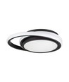 38W LED Designer Ljus - 4000K, Svart, Dubbel, Rund