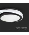 38W LED Designer Ljus - 4000K, Svart, Dubbel, Rund