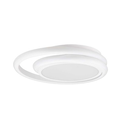 38W LED designer taklampa, vit - Dubbel ring, Ø45cm, 4050lm, 4000K, IP20