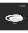 38W LED designer taklampa, vit - Dubbel ring, Ø45cm, 4050lm, 4000K, IP20