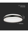 18W LED Ljus - Designer, 4000K, Svart, Rund