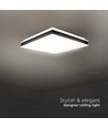 24W LED Designer Ljus - 4000K, Svart, Fyrkantig