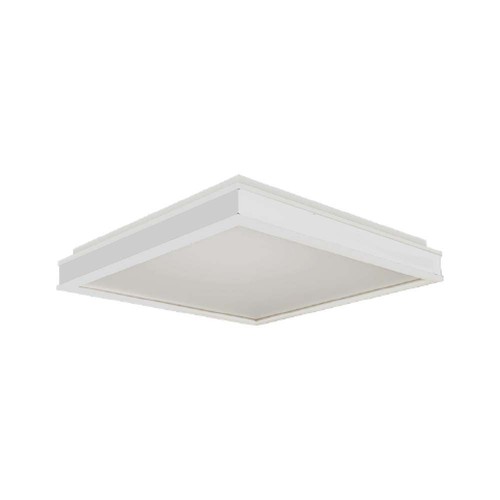 24W LED Designer taklampa, kvadratisk - 400x400mm, 2450lm, vit kant, 4000K, IP20 inomhus