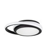 24W LED designer taklampa - Ø31cm, 4000K, svart, dubbel cirkel design, IP20