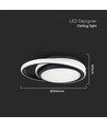 24W LED Designer Lampa - 4000K, Svart, Dubbel, Rund