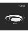 24W LED designer taklampa - Ø31cm, 4000K, svart, dubbel cirkel design, IP20