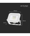 10W LED strålkastare, vit - Samsung LED chip, IP65, ultra-tunn design, 3000K, utomhus