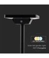 2W LED solcells trädgårdsspot med spett - IP65, 3-i-1 CCT, svart, rörelsesensor, aluminiumfot