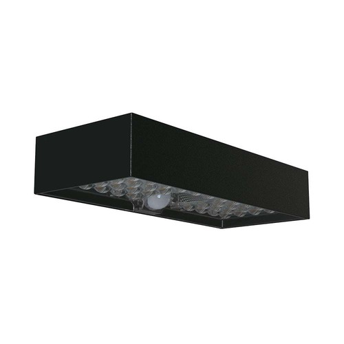 6W Solpanel Vägglampa - Tegel, Litiumbatteri 3.7V 3000mA, 4000K, Svart.