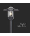 Svart trädgårdslampa lykta - 97,5cm, IP44 utomhus, klart glas, E27-sockel, utan ljuskälla