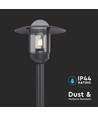Svart trädgårdslampa lykta - 97,5cm, IP44 utomhus, klart glas, E27-sockel, utan ljuskälla